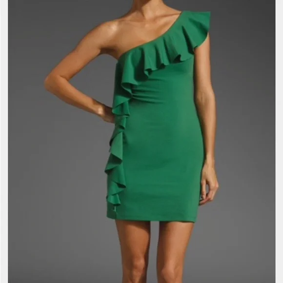 slim fit dress slacks One Shoulder Ruffled Sleeves Front Split A-Line Maxi Dress – Alizeal main image 1